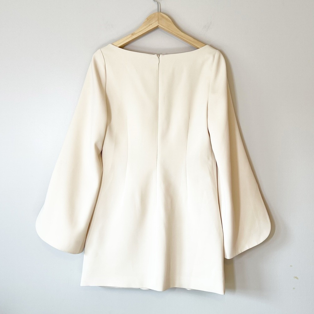 Alexis Azize Chain-Embellished Crepe Mini Dress Ivory Medium NWT - Picture 8 of 12